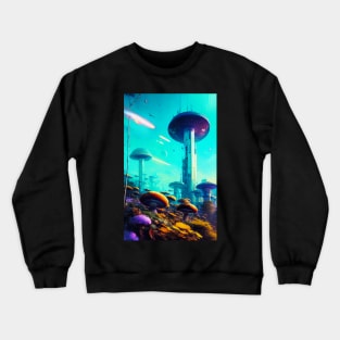 Abstract Another World Mushroom City Crewneck Sweatshirt